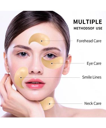 24K Gold Under Eye Masks - Anti-Dark Circles & Puffiness Relief - 60 Pads for Moisturizing & Anti-Aging - Buy Online on GoSupps.com