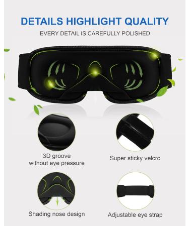 2 Pack MrsJeggy Upgraded 3D Contoured Blackout Eye Mask for Sleeping - Soft Eye Covers with Adjustable Strap for Travel, Nap, Insomnia - Men's Eye Sleeping Mask with Nose Wing - 100% Blackness - Buy Online on GoSupps.com