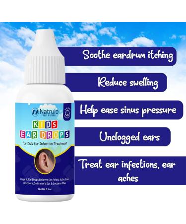 Natrulo Natural Ear Drops for Kids | Organic Ear Infection Treatment Relieves Aches & Itchy Ears Safe & Made in USA - Buy Online on GoSupps.com