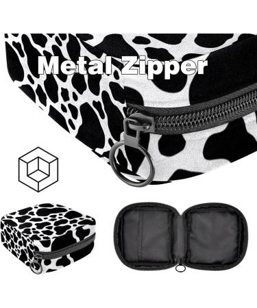 Shop Stylish Women's Binding-Up Bags - Black & White Cow Texture | Portable Menstrual Pads & Storage Holders | Ideal for School & Office - Buy Online on GoSupps.com