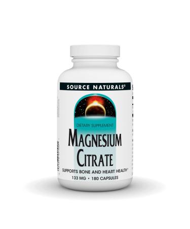 Source Naturals Magnesium Citrate, Supports Bone and Heart Health* 133 mg - 180 Capsules 1 180 Count (Pack of 1)