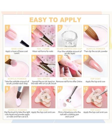 Professional Acrylic Nail Kit Set with Glitter Decorations and Nail Dryer - DIY Gel Manicure Set - Buy Online on GoSupps.com