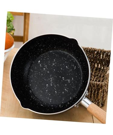 ABOOFAN 2pcs Maifan Stone Noodles Pan Iron Frying Pan Small Soup Pot Wok for Induction Cooktop Non Stick Frying Pan Cooking Pan with Lid Cooker Pan Wood Noodle Pot Wooden Handle - Buy Online on GoSupps.com