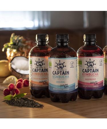 Gutsy Captain Kombucha MixBox - 12 x 400ml Organic Probiotic Tea Drink - Raw & Vegan - Buy Online on GoSupps.com