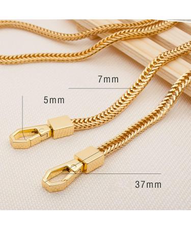 Model Worker Iron Flat Chain Strap Purse Chain Straps Handbag Chains Shoulder Cross Body Replacement Snake Bone Chain Straps with Metal Buckles (47"  Gold) 47" Gold - Buy Online on GoSupps.com
