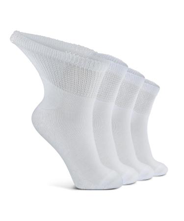 LIN Diabetic Socks for Men & Women Non-Binding Circulatory Extra Wide Top Socks Edema Neuropathy Lymphedema 4 6 12 Pairs Quarter/White  4 Pairs  9-11 - Buy Online on GoSupps.com