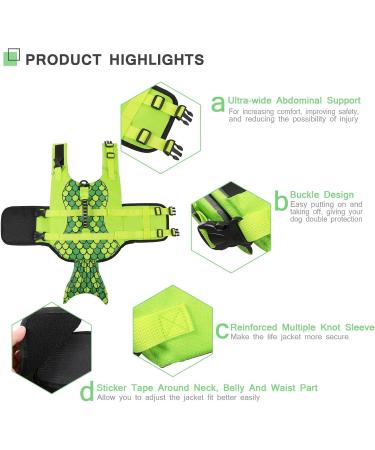 Buy Cit toile Shark Dog Life Jacket - Stylish & Safe Vest for Small Medium & Large Dogs | Mermaid Tail Design in Green - Buy Online on GoSupps.com