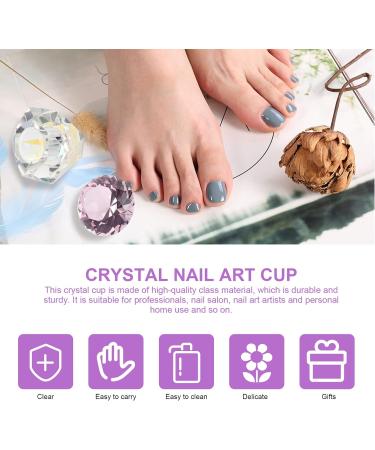 FRCOLOR 7 Pcs Nail Art Crystal Cup Crystal Dappen Dish Nail Powder Dish Nail Monomer Liquid Bowl Dappen Dish with Lid Dappen Dish for Nails Nail Cup Decorative Plate White Crystal Acrylic 5.5x5.5cmx7pcs Pinkx7pcs - Buy Online on GoSupps.com