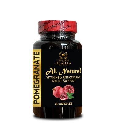 Olanta All Natural Pomegranate Vitamins & Antioxidant Immune Support Supplement Non-GMO Formula 60 Capsules