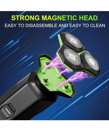 Electric Razor for Men - Electric Shavers for Men with Magnetic Detachable Head 3D Floating Head Type-C Charging Wet & Dry Use Ideal for Travel Office Black - Buy Online on GoSupps.com