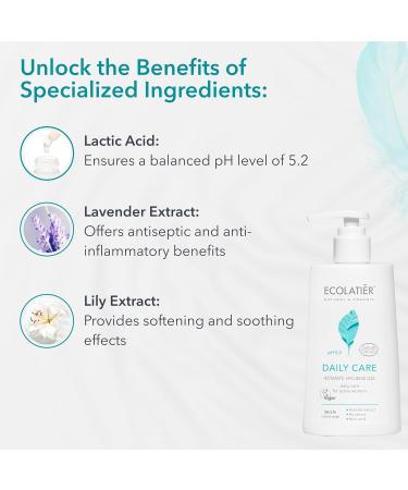 pH Balanced Daily Feminine Wash | 97% Natural Vegan Certified | Ecolatier Intimate Care 8.5 Fl Oz - Buy Online on GoSupps.com