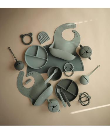Mushie BPA-Free Silicone Bite Ring for Babies | Safe & High Quality Teething Toy | Promotes Motor Skills & Visual Sense | Ideal Toddler Accessory (Dried Thyme) - Buy Online on GoSupps.com
