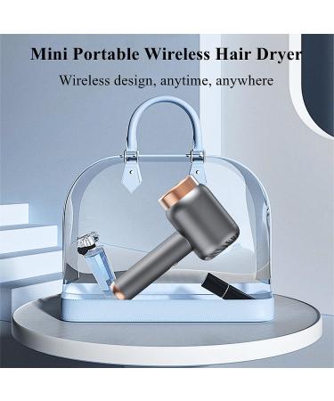 Cordless Hair Dryer Rechargeable Quick Dry Hair Dryer with Hot and Cold Air Portable Travel Hair Dryer Gift for Women Mom - Buy Online on GoSupps.com