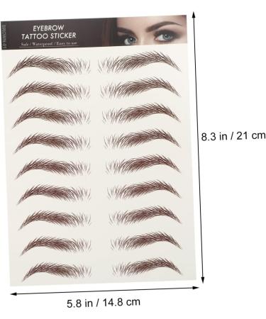 Mikinona 9 Sheets Waterproof Eyebrow Stickers Eyebrow Stickers Waterproof Brown False Eyebrows Cosmetics Hair 21x14.7cm Brown - Buy Online on GoSupps.com