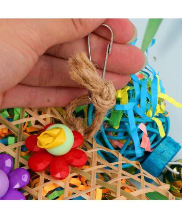 Mipcase 6 Pcs Wood Toys Wooden Toys Robot Toys Parrot Toys Bells Bird Chewing Tool Foraging Toy Set Conical - Buy Online on GoSupps.com