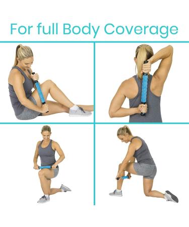 Vandove Massage Roller Stick - Ultra-Portable Muscle Roller with 2 Massage Balls for Trigger-Point Fascia Relief - Ideal for Beginners - Green - Buy Online on GoSupps.com