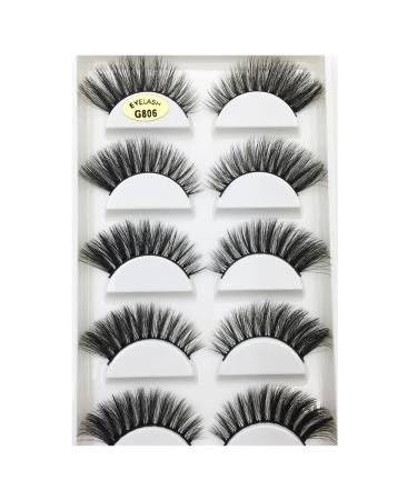 UAMOU 10/50 Boxes 5 Pairs 3D Mink False Eyelashes Soft Lashes Makeup Eyelash Faux Cils Cilios Maquiagem Cheerfully (Color : 5Pairs G806 Size : 50 Boxes 50 Pairs)