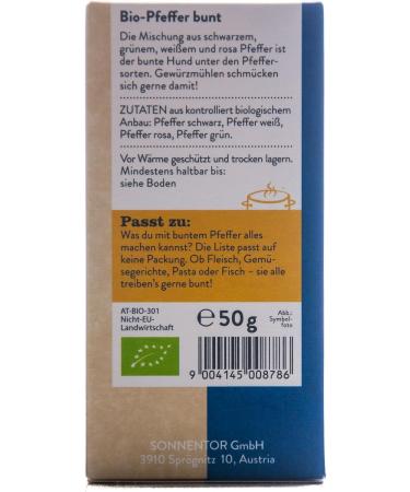 Sonnentor Organic pepper colored and whole 50g - Buy Online on GoSupps.com