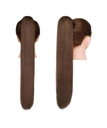 Cybelleza Clip-In Braid Hair Extensions | Long Voluminous Ponytail - Dark & Light Brown (55 cm) - Buy Online on GoSupps.com