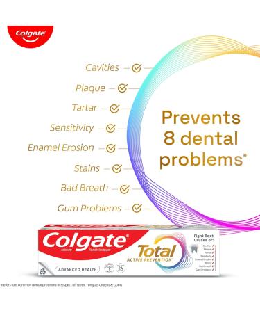 Colgate Total 300gm (2 x 150gm) Advanced Health Anti-Germ Toothpaste Tooth Paste with 12-Hour Anti-Germ Protection Whole Mouth Health (Combo Pack Offer)(5.2 Ounce) - Buy Online on GoSupps.com