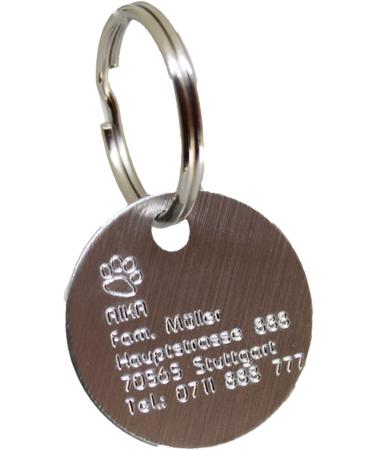 Dog tag with engraving - ID tag - address tag - address plate - individual - personalized - diamond engraving (silver-noble)