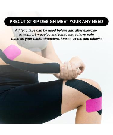 VKI Kinesiology Tape - 4 Rolls (65.6 FT) Hypoallergenic Athletic Tape for Joint Support & Muscle Pain Relief - Water Resistant Black Strips - Buy Online on GoSupps.com