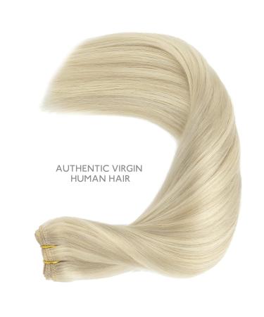50cm Sew-In Real Hair Extensions - Ashblond Highlights & Platinum Blonde - 100g Weft Hair Tresses - Buy Online on GoSupps.com