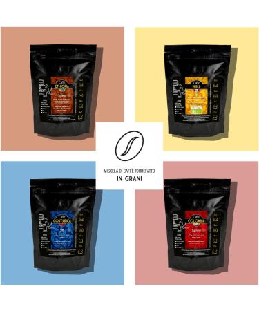 KIRIBIRI Single Origin Specialty Coffee 100% Arabica Beans - Pack of 4 x 250g Artisan Roasted - Origins: Colombia Costa Rica Organic Peru Ethiopia - Buy Online on GoSupps.com