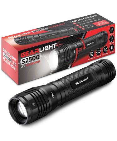 GearLight S2500 LED Flashlight - Extremely Bright, Powerful Tactical Flashlights with High Lumens for Camping, Emergency & Everyday Use