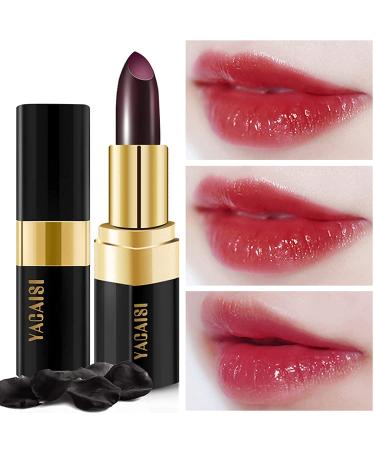 Lip Balm Lipstick  YACAISI Lip Stain Long Lasting Waterproof  Long Lasting Nutritious Lip Balm Lips Moisturizer Lipstick For Women (Black Rose)
