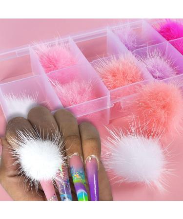Nail Pom Detachable Nail Plush Acrylic Nail Tips Decorations Accessories Nail - Buy Online on GoSupps.com