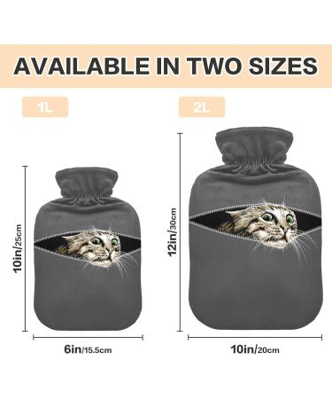 FUUNY Cat Hot Water Bottle 2L with Lid - Pain Relief & Winter Hand Feet Warmer | International Shipping - Buy Online on GoSupps.com