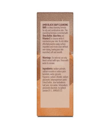 Ambi Skincare Black Soap with Shea Butter 3.5 Oz - Gentle Cleansing Bar for Smooth Skin (1 Pack) - Buy Online on GoSupps.com