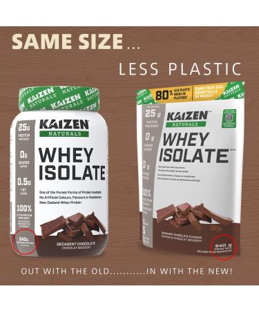 Kaizen Naturals Whey Isolate Decadent Chocolate 840g Pouch Chocolate 28 Servings (Pack of 1) - Buy Online on GoSupps.com