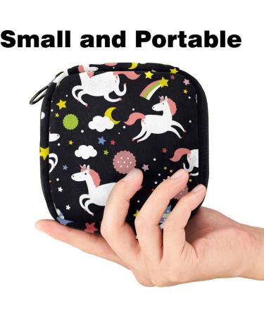 Cute Unicorn Storage Bags for Women's Bandages & Menstrual Products - Portable Holder for Tampons Panty Liners & More - Multicolored Design - Buy Online on GoSupps.com