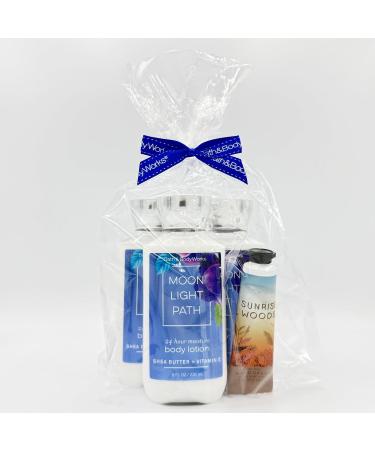 Bath & Body Works Moonlight Path 4-Piece Gift Set | Set of Three Body Lotions and One Sunrise Woods Hand Cream - Buy Online on GoSupps.com