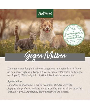AniForte Mite-Stop Powder for Dogs Cats & Small Animals - 50g | Natural Defense Against Insects Parasites & Mites - Chemical-Free Solution - Buy Online on GoSupps.com