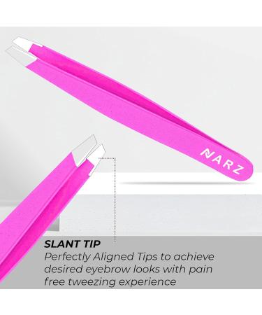 Professional Slanted Tweezer for Ingrown Hair - Stainless Steel Precision Tweezers for Men & Women - 1 Piece Pink - Buy Online on GoSupps.com