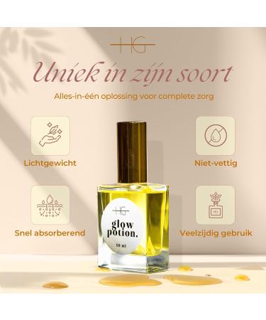 HG Aesthetics Glow Potion Dry Oil for Face Body & Hair With Honey & 10 Botanical Oils Moisturizing Oil Against Dryness For Radiant Skin & Healthy Hair 50ML - Buy Online on GoSupps.com