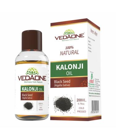 VEDAONE Kalonji Oil (Cold Pressed) (200ml) - For Skin and Hair 6.76 Fl Oz (Pack of 1)
