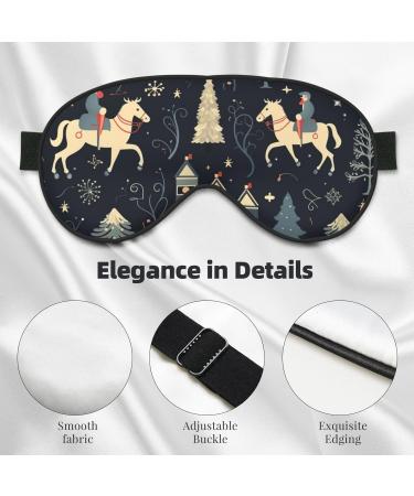 BREAUX House Deer Tree Christmas Print Double Sided Eye Mask | Blackout Sleep Mask for Women & Men - Perfect Gift for Holidays - Buy Online on GoSupps.com