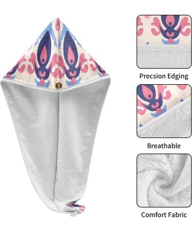 Ethnic Symbol Hair Towel 2 Pack | Super Absorbent Quick Dry Hair Turbans for Women & Girls - Buy Online on GoSupps.com