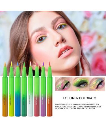 Liquid Eye Coating Matte Color Eyeliner Pen | Neon Liquid Colorful 8x Matte Eyeliner Pen | Bright Colors Waterproof Waterproof Smudge Proof and No Drain for the - Buy Online on GoSupps.com