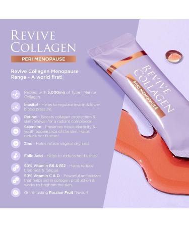 Revive Collagen Perimenopause Hydrolyzed Marine Collagen Drink for Women 5 000MG Inositol Selenium Vitamin B6-B12 C & D Supports Skin Health Reduces Fatigue Passionfruit Flavour 28 Sachets 28 DAYS - Buy Online on GoSupps.com