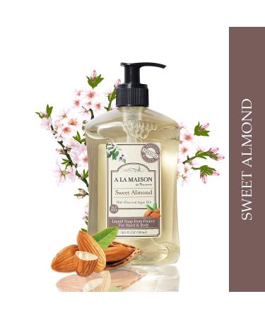 A La Maison Sweet Almond Liquid Hand Soap - French Milled, 16.9 oz Pump | Natural Moisturizing Hand Wash - Buy Online on GoSupps.com