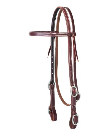 Weaver Leather Working Tack Browband Headstall with Buckle Bit Ends , 5/8"