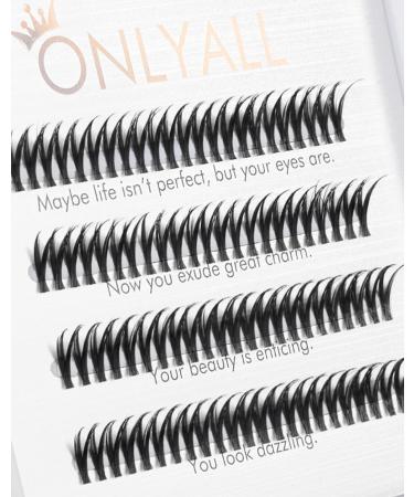 Onlyall Individual Lashes Wispy Cluster Lashes 92 Lash Clusters DIY Eyelash Extensions Strip Lashes Extension False Lashes Natural Look H-45 H-45(11MM)