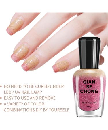Colorful Nail Polish Quick Drying Long-Lasting Nail Varnish with Thermal Temperature Color Changing Diamond Glitter Reflective Nail Polish for DIY Nail Art at Home #20 - Buy Online on GoSupps.com