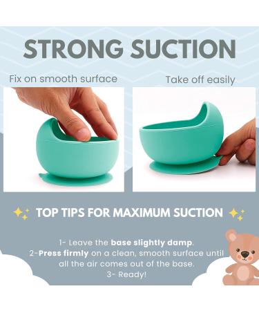Xabono Baby Plates with Suction | BPA-Free, Easy-to-Wash Bowls & Silicone Spoon | Mint | SBBUK2022 - Buy Online on GoSupps.com