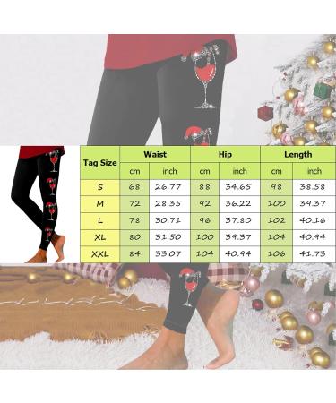 Mjiqing Women's Christmas Leggings - Opaque High Waist Yoga Pants & Streetwear Tights in 34 Wine - Slim Fit Elastic Fitness Wear - Buy Online on GoSupps.com